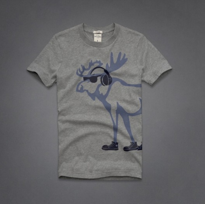 Abercrombie Fitch Hombres De Cuello Redondo Corto Remera AF5175